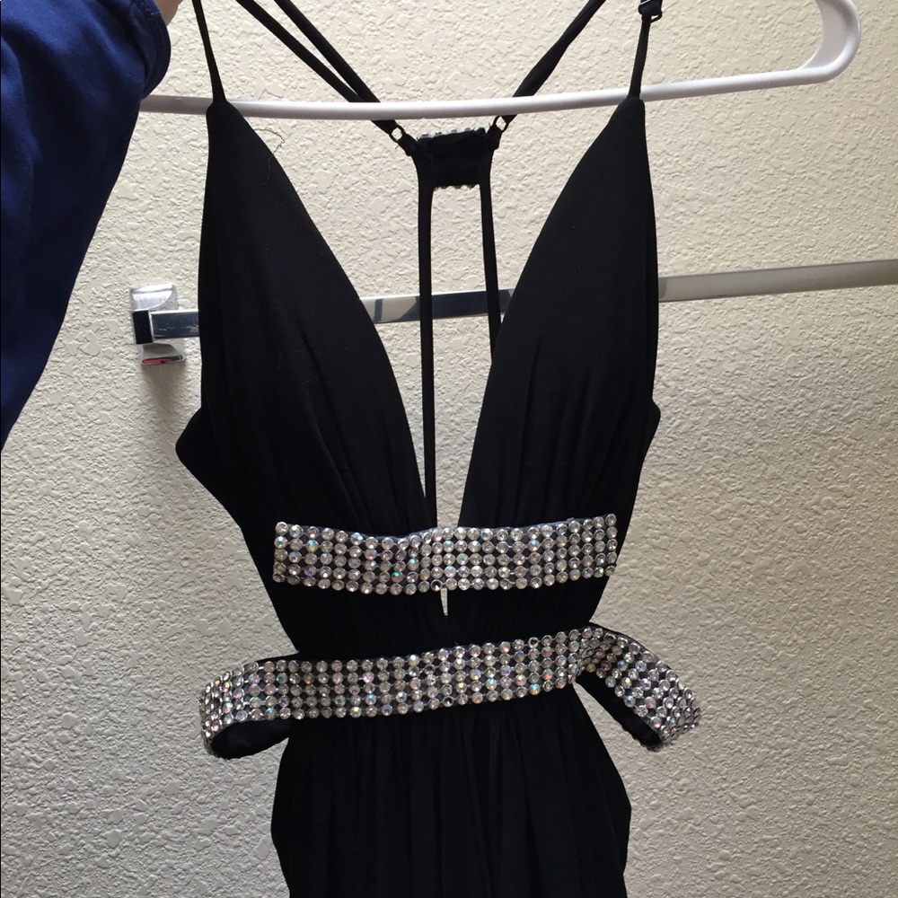 Elegant black floor length dress